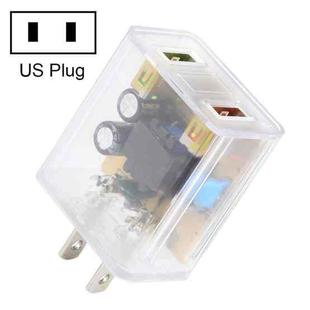 2A Dual USB Transparent Charger, specification: US Plug