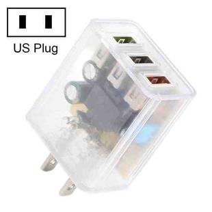 2A Three USB Transparent Charger, specification: US Plug