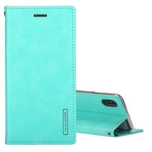GOOSPERY BLUE MOON FLIP For   iPhone X / XS    Crazy Horse Texture Horizontal Flip Leather Case with Holder & Card Slots & Wallet(Light Green)
