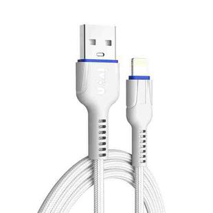 IVON CA67 5V 2.4A USB to 8 Pin Flash Charge Data Cable, Cable Length: 1m (White)