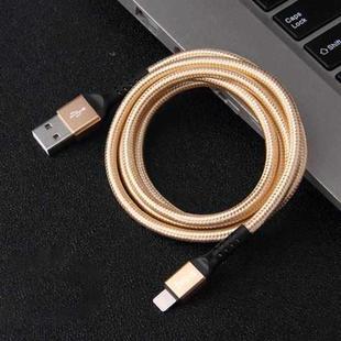 IVON CA89 2.1A USB to 8 Pin Braid Fast Charge Data Cable, Cable Length: 1m(Gold)