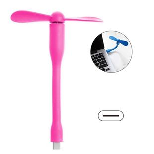 USB-C / Type-C Bendable Mini Strong Wind Long Handle Small Fan, For Galaxy S8,Huawei P10 Plus / P9 and Other Type-C Socket phones(Magenta)