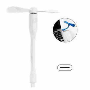 USB-C / Type-C Bendable Mini Strong Wind Long Handle Small Fan(White)
