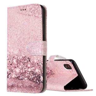 For iPhone X / XS Rose Gold Pattern Horizontal Flip Leather Case with Holder & Card Slots & Wallet