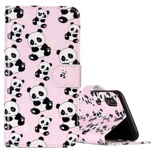 For iPhone X / XS Embossed Panda Pattern Horizontal Flip Leather Case with Holder & Card Slots & Wallet & Photo Frame