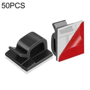 HG2392 50 PCS Desktop Data Cable Organizer Fixing Clip, Gum Type: Acrylic (Black)