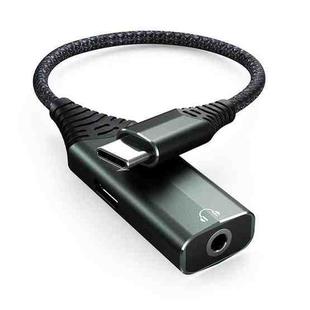 BY206 USB-C / Type-C Male to PD 60W USB-C / Type-C Charging + 3.5mm Audio Female Earphone Adapter (Green)