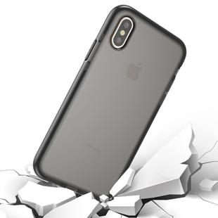 For iPhone X / XS Fashion Transparent Texture Anti-collision TPU Protective Case (Black)