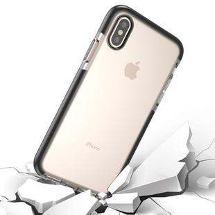 For iPhone X / XS Fashion Transparent Texture Anti-collision TPU Protective Case (Black White)