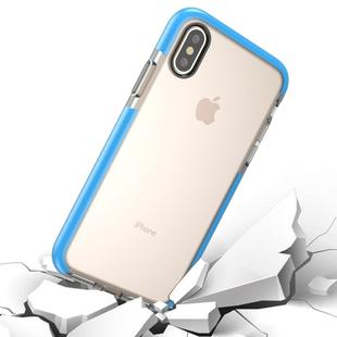 For   iPhone X / XS   Fashion Transparent Texture Anti-collision TPU Protective Case (Blue)