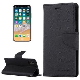 GOOSPERY FANCY DIARY for   iPhone X / XS   Cross Texture Horizontal Flip Leather Case with Card Slots & Wallet & Holder(Black)