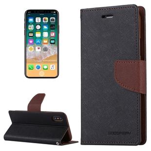 For iPhone X / XS GOOSPERY FANCY DIARY Cross Texture Horizontal Flip Leather Case with Card Slots & Wallet & Holder(Grey)