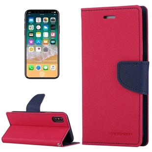 For iPhone X / XS GOOSPERY FANCY DIARY Cross Texture Horizontal Flip Leather Case with Card Slots & Wallet & Holder(Magenta)
