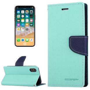 For iPhone X / XS GOOSPERY FANCY DIARY Cross Texture Horizontal Flip Leather Case with Card Slots & Wallet & Holder(Blue)