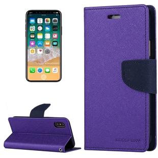 For iPhone X / XS GOOSPERY FANCY DIARY Cross Texture Horizontal Flip Leather Case with Card Slots & Wallet & Holder(Purple)