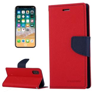For iPhone X / XS GOOSPERY FANCY DIARY Cross Texture Horizontal Flip Leather Case with Card Slots & Wallet & Holder(Red)