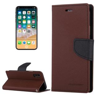 For iPhone X / XS GOOSPERY FANCY DIARY Cross Texture Horizontal Flip Leather Case with Card Slots & Wallet & Holder(Brown)