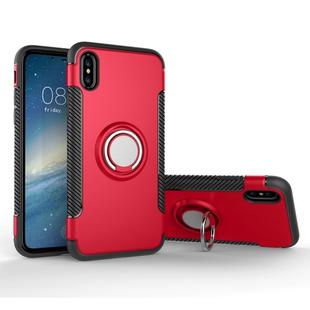 For iPhone X / XS Magnetic 360 Degree Rotation Ring Armor Protective Case(Red)