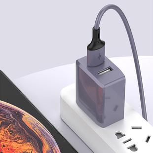 2A Mini Universal Liquid Color Dual USB Ports Charger, US Plug(Purple)