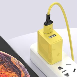 2A Mini Universal Liquid Color Dual USB Ports Charger, US Plug(Yellow)
