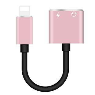 ENKAY Hat-prince HC-15 8 Pin + 3.5mm Jack to 8 Pin Charge Audio Adapter Cable, Support up to iOS 15.0(Rose Gold)