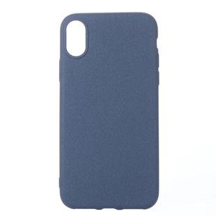 For iPhone X / XS Frosted Solid Color  Protective Back Cover Case(Dark Blue)