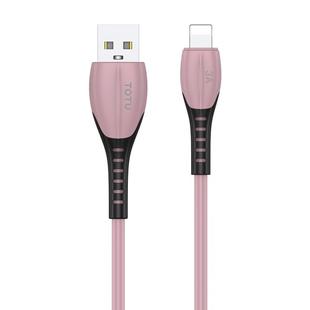 TOTUDESIGN BL-003 Soft Color Series 3A 8Pin to USB Charging Data Cable, Length: 1.2m(Pink)