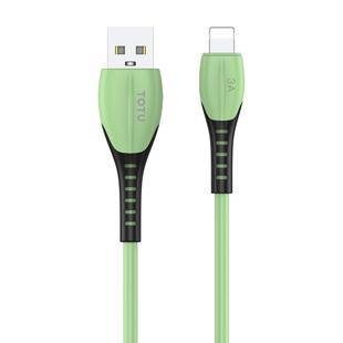TOTUDESIGN BL-003 Soft Color Series 3A 8Pin to USB Charging Data Cable, Length: 1.2m(Green)