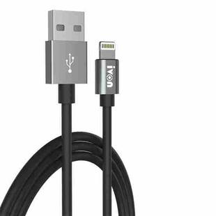 IVON CA73 2.4A 8 Pin Fast Charging Data Cable, Length: 2m(Black)
