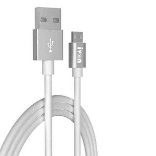 IVON CA73 2.4A Micro USB Fast Charging Data Cable, Length: 2m(White)
