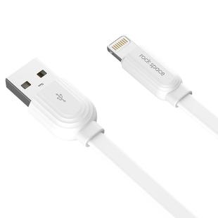 ROCK S5 5V / 2.4A 8 Pin Charging + Data Synchronization TPE Flat Shape Data Cable, Cable Length: 1m(White)