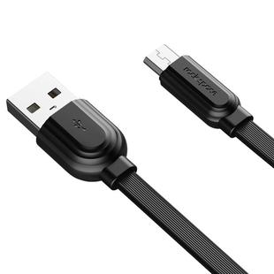 ROCK S5 2A Micro USB Charging + Data Synchronization TPE Flat Shape Data Cable, Cable Length: 1m(Black)