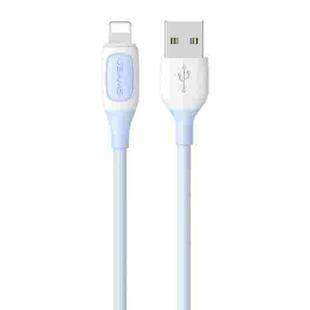 USAMS US-SJ595 Jelly Series USB to 8 Pin Two-Color Data Cable, Cable Length: 1m(Blue)