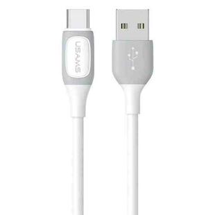 USAMS US-SJ596 Jelly Series USB to Type-C Two-Color Data Cable, Cable Length: 1m(White)