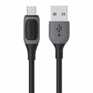 USAMS US-SJ597 Jelly Series USB to Micro USB Two-Color Data Cable, Cable Length: 1m (Black)