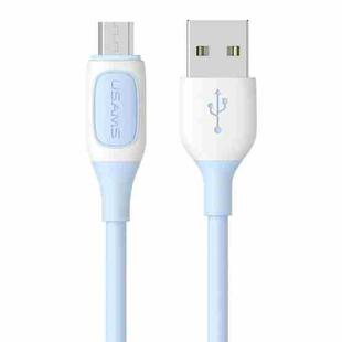 USAMS US-SJ597 Jelly Series USB to Micro USB Two-Color Data Cable, Cable Length: 1m (Blue)