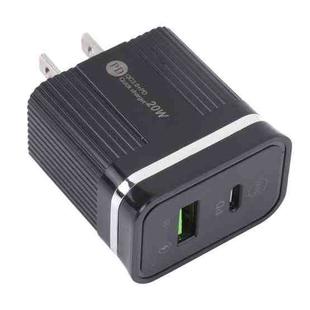 46-A2C2 20W PD + QC3.0 USB Multifunction Fast Charger,US Plug(Black)