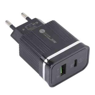 46-A2C2 20W PD + QC3.0 USB Multifunction Fast Charger，EU Plug(Black)