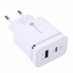 46-A2C2 20W PD + QC3.0 USB Multifunction Fast Charger，EU Plug(White)