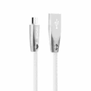 AWEI CL-96 USB to Micro USB Portable TPE + Aluminum Alloy Data Cable, 2A, Length: 1m(White)