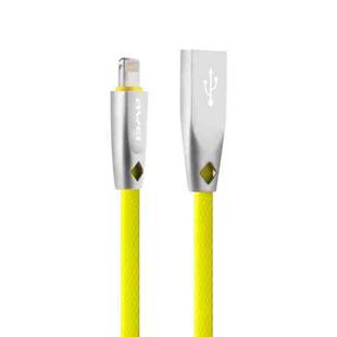 AWEI CL-95 USB to 8 Pin Portable Quick Charging TPE + Aluminum Alloy Data Cable, 2A, Length: 1m (Yellow)