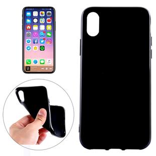 For   iPhone X / XS   Solid Color Smooth Surface Soft TPU Protective Back Cover Case (Black)