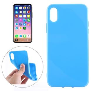 For   iPhone X / XS   Solid Color Smooth Surface Soft TPU Protective Back Cover Case (Dark Blue)
