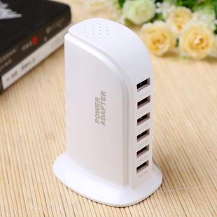 853L 30W 6 Ports USB Fast Charging Dock Smart Charger AC100-240V (White)