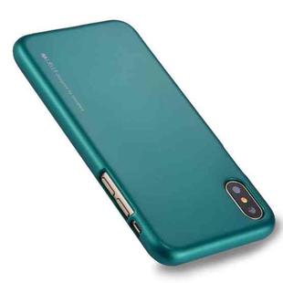 For iPhone X / XS GOOSPERY MERCURY i JELLY Metal and Oil Painting Soft TPU Protective Back Cover Case(Green)