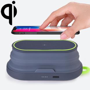 S20 10W Max Qi Standard Wireless Charger Phone Holder with Atmosphere Light & Power Bank Function(Grey)