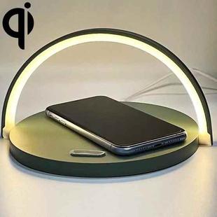 S21 Multi-function 10W Max Qi Standard Wireless Charger Phone Holder Table Lamp 3 in 1(Green)