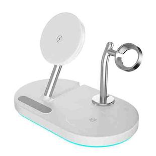 S20 4 in 1 15W Multifunctional Magnetic Wireless Charger with Night Light & Holder for Mobile Phones / AirPods(White)