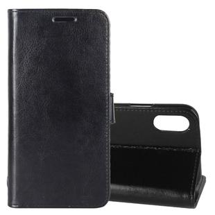 For   iPhone X / XS   Crazy Horse Texture PU +TPU Horizontal Flip Leather Case with Holder & Card Slots & Wallet & Photo Frame(Black)