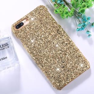 For iPhone 8 Plus & 7 Plus Colorful Sequins Paste Protective Back Cover Case (Gold)